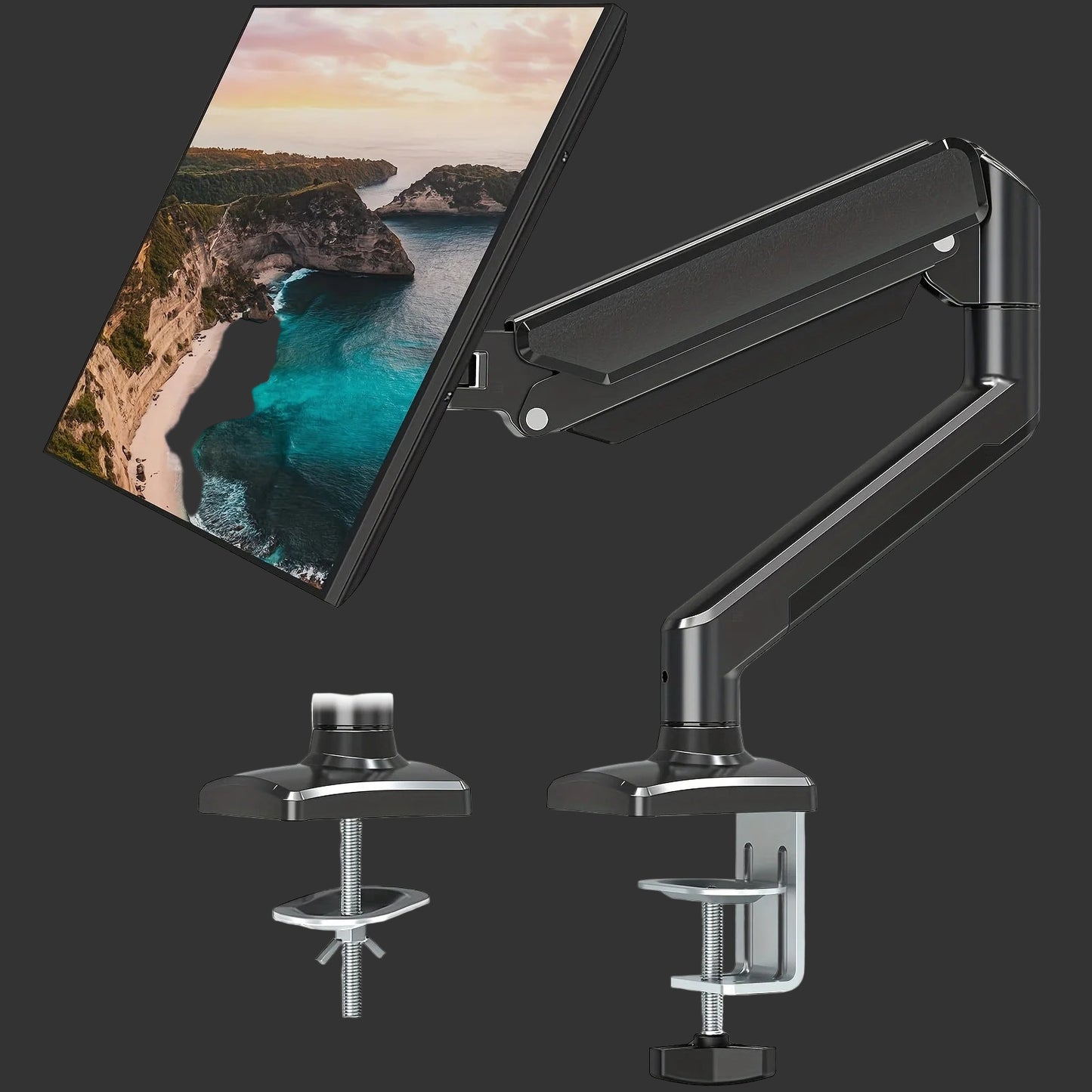 Support écran ergonomique réglable inclus pack premium bureau électrique et chaise bois