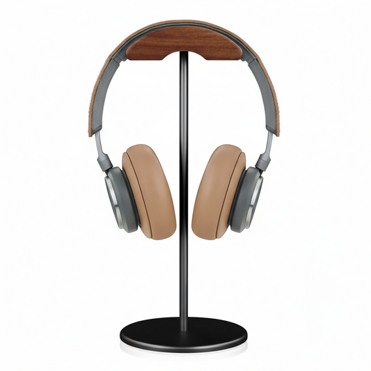 Porte-casque audio bois et aluminium support gaming inclus pack bureau professionnel