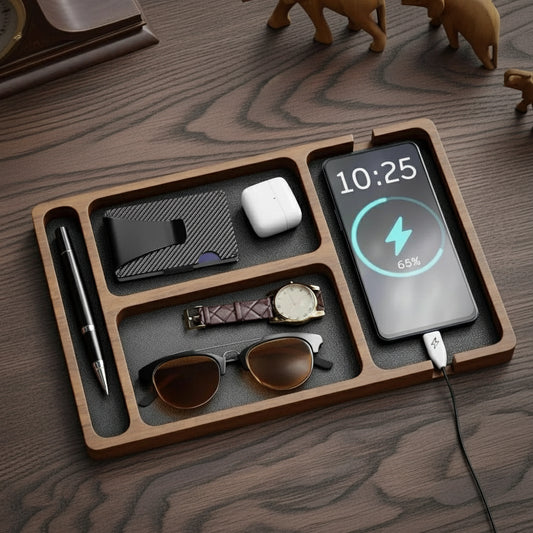 Rangement bureau bois design minimaliste avec compartiments intelligents accessoires