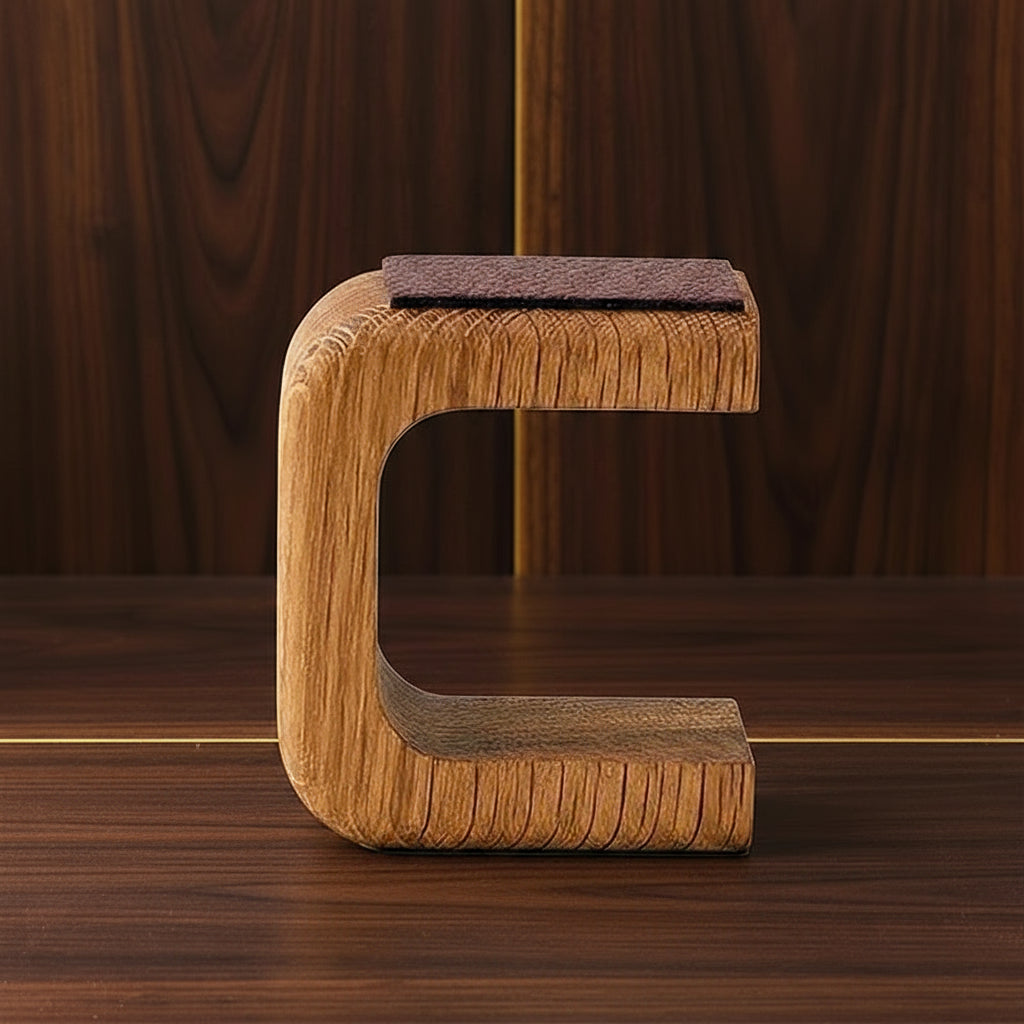 Support montres bois artisanal avec finition naturelle, écrin luxe pour garde-temps