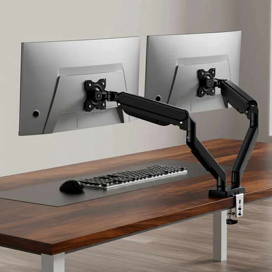 Bras support dual screen professionnel avec rotation complète et réglage hauteur