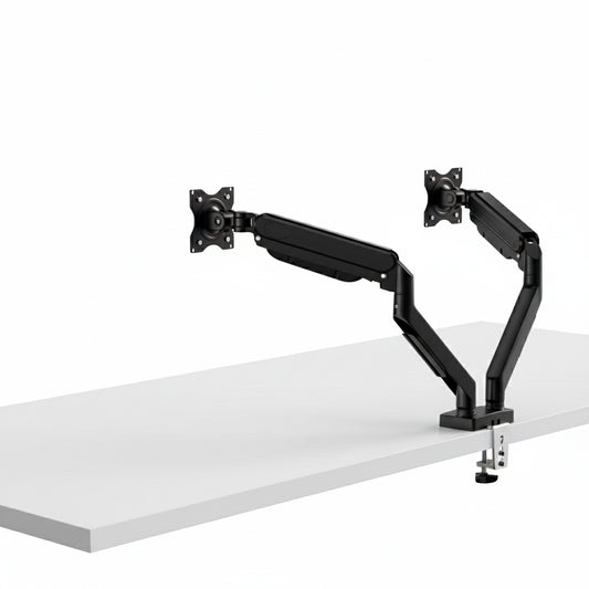 Support double écran avec bras articulés indépendants pour moniteurs 13-32 pouces
