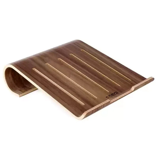 Support ordinateur portable bois massif ergonomique avec ventilation optimale