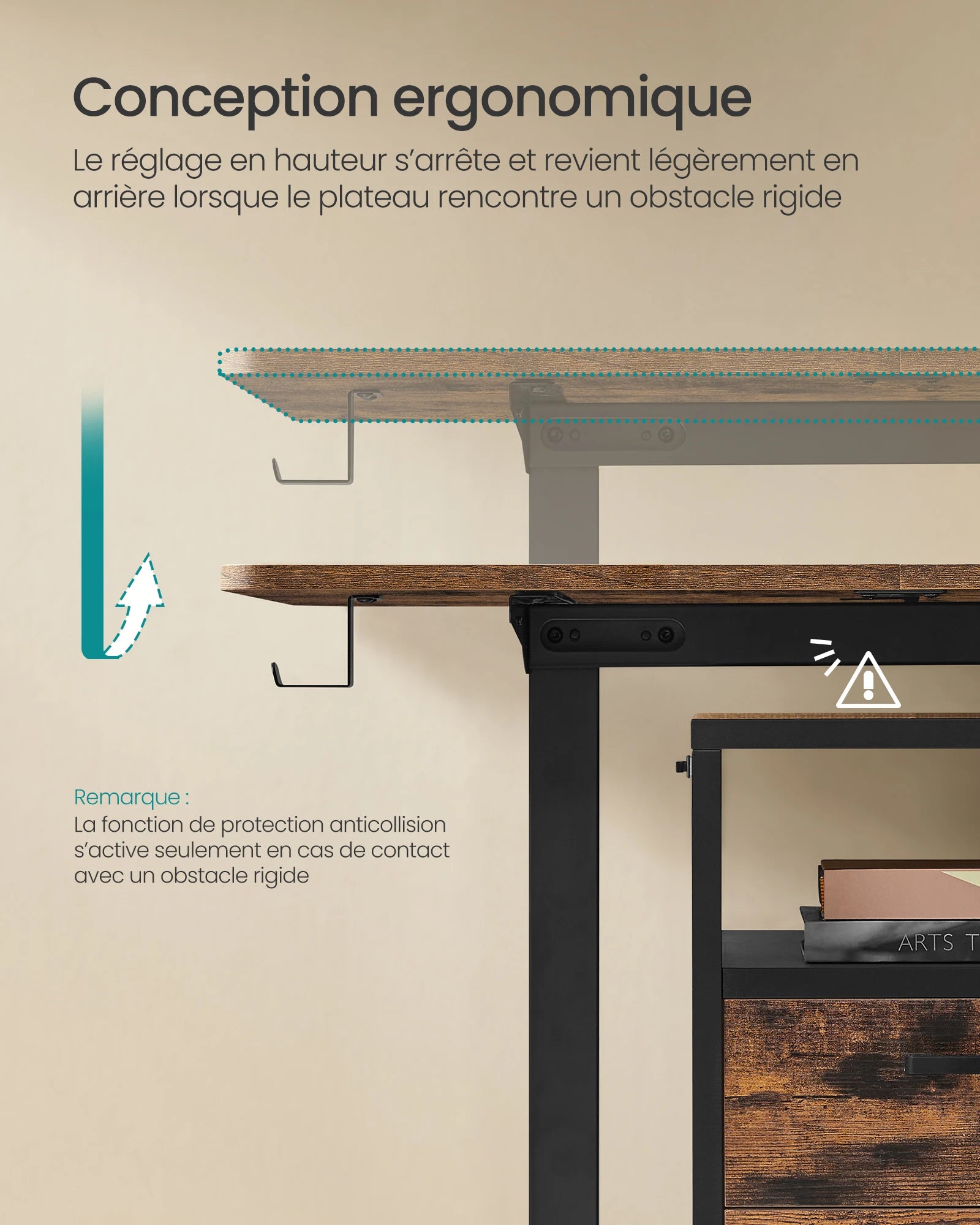 Bureau électrique 120x60 design moderne adapté home office et espaces réduits