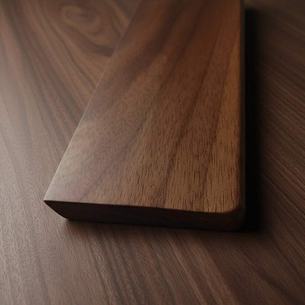 Support poignets ergonomique bois massif, prévention syndrome canal carpien bureau