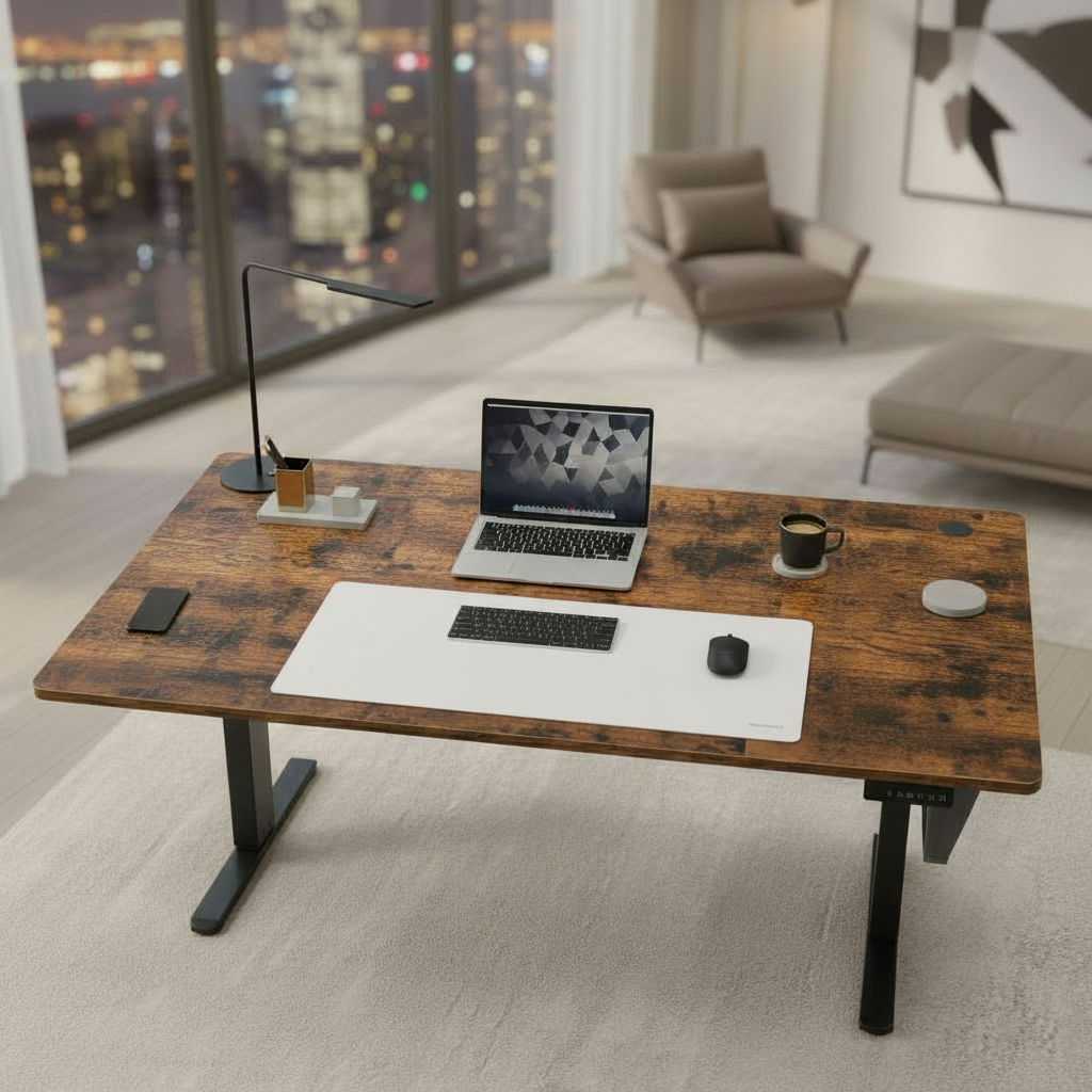 Tapis bureau cuir blanc design épuré, facile d'entretien et résistant aux taches